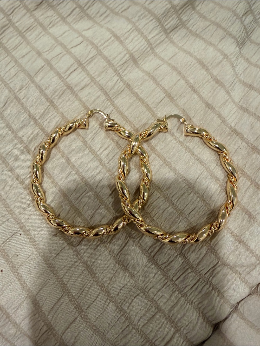 Gold-Tone Twisted Hoop Earrings - Women Jewelry